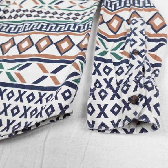 CHAPS Brushed Cotton Moose Shirt Men's Large Thick Chamois Collared Button Up - Picture 6 of 12